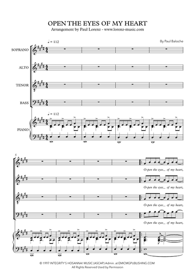 Open The Eyes Of My Heart (arr. Paul Lorenz)