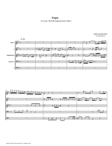 Fugue 02 from Well-Tempered Clavier, Book 2 (Double Reed Quintet) (arr. Richard Byrnes)