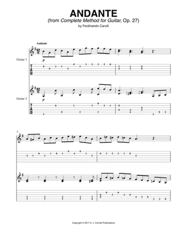Andante (arr. A. J. Cornell Publications)