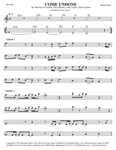 Come Undone (arr. Jorge Juárez)