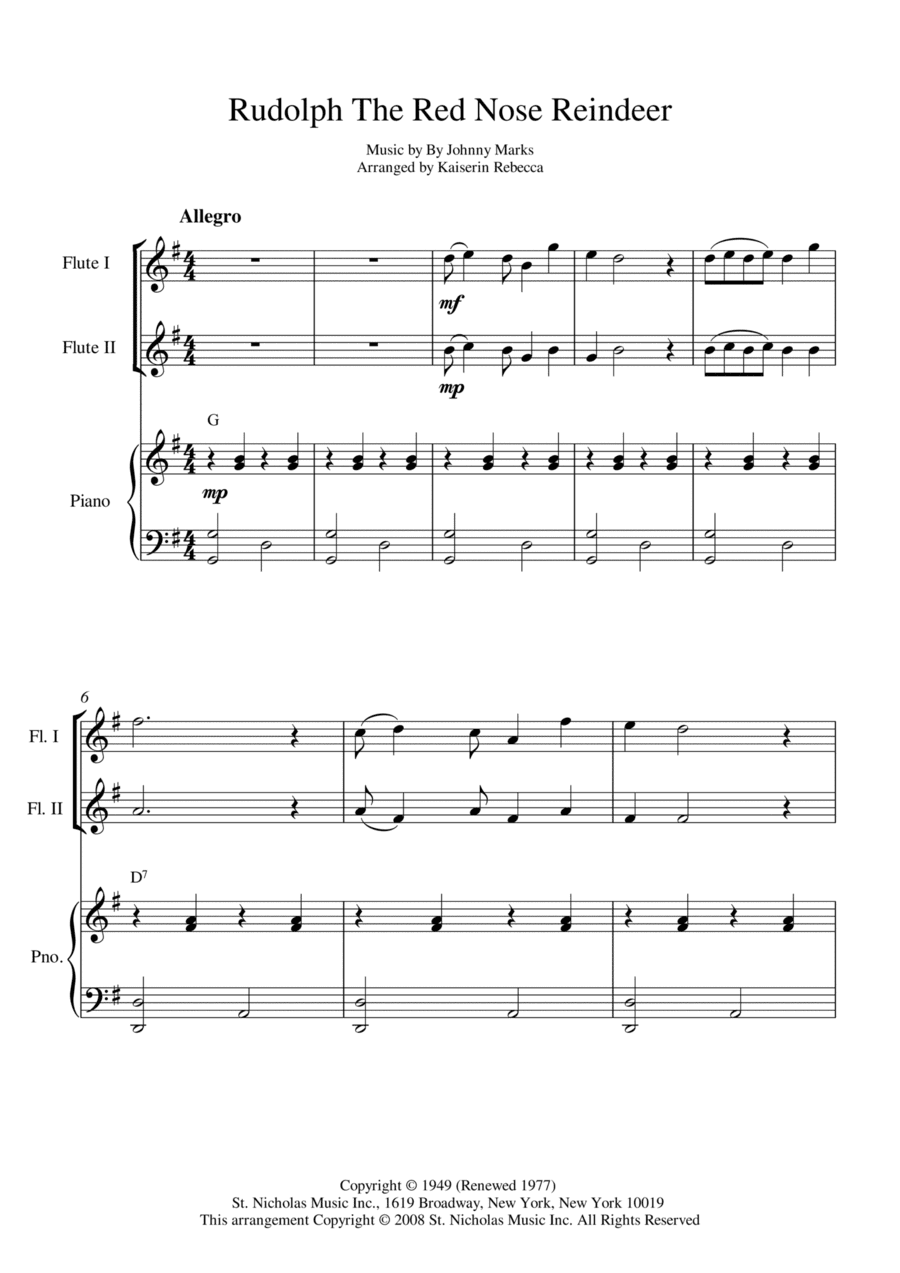 Rudolph The Red-nosed Reindeer (arr. Kaiserin Rebecca)