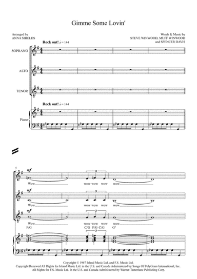 Gimme Some Lovin' (arr. Anna Shields)