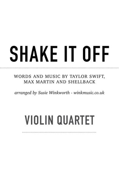 Shake It Off (arr. Susie Winkworth winkmusic.co.uk)