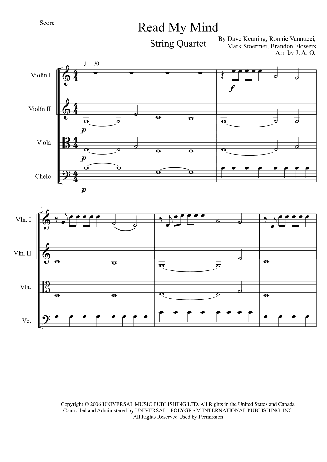 Read My Mind (arr. José angel Ortiz ramirez)