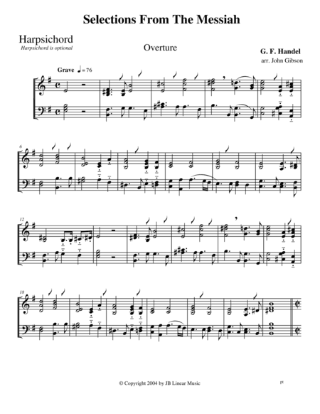 Handel's Messiah Selections for Flute and Bassoon Duet (arr. John Gibson)
