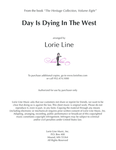 Day Is Dying In The West (arr. Lorie Line)