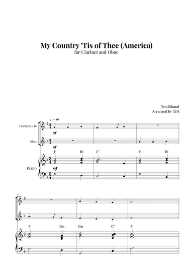 My Country 'Tis of Thee (America) (arr. GDJ)