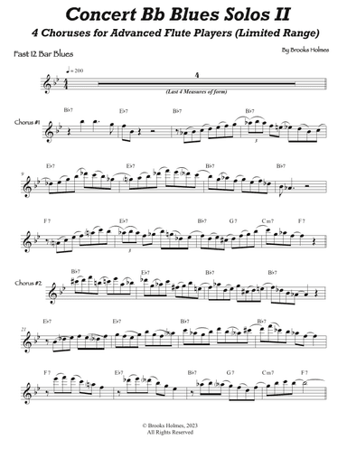 Concert Bb Blues Solos for Advanced Level Flute