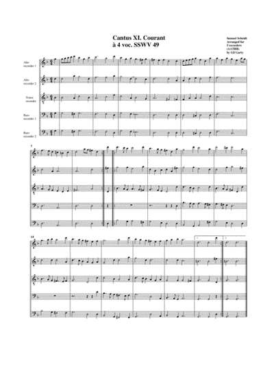 Courant SSWV 49 (arrangement for 5 recorders) (arr. Gil Garty)