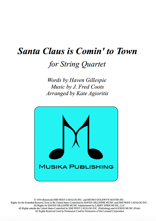 Santa Claus Is Comin' To Town (arr. Kate Agioritis)