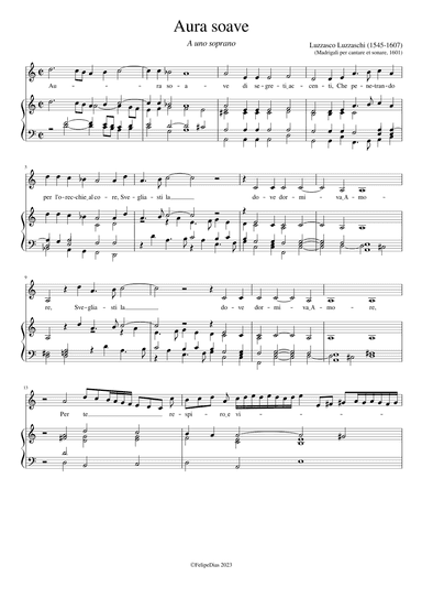 Aura soave (arr. Early Music Scores)