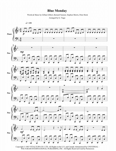Blue Monday (arr. G. Tiago)