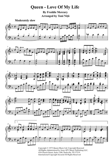 Love Of My Life (arr. Toni Nita)