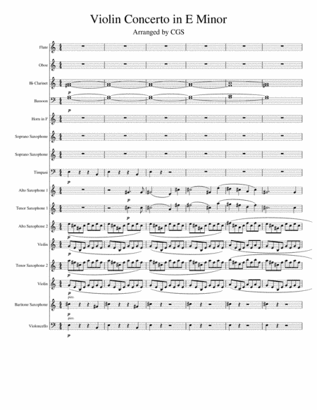 Violin Concerto in e minor for Alto and Tenor Saxophone (arr. Chelsea Smith and George Smith)