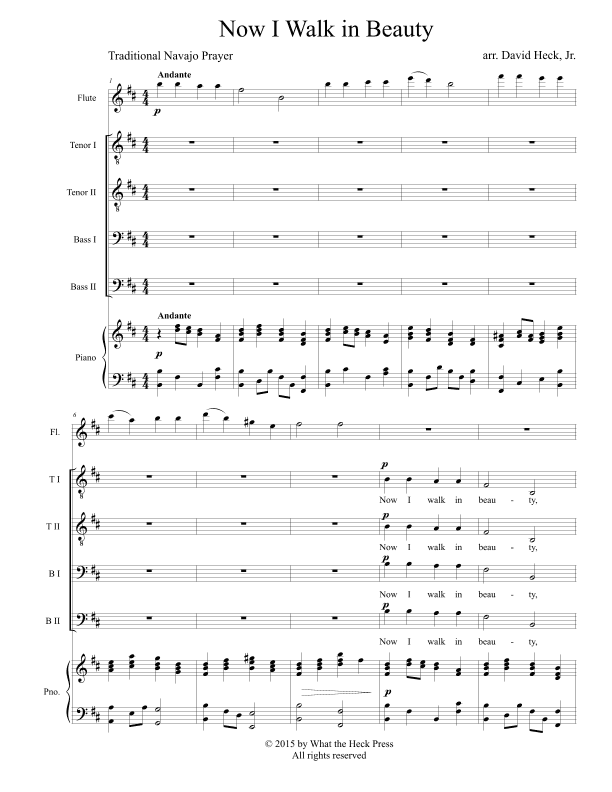 Now I Walk In Beauty (arr. David Heck, Jr.)