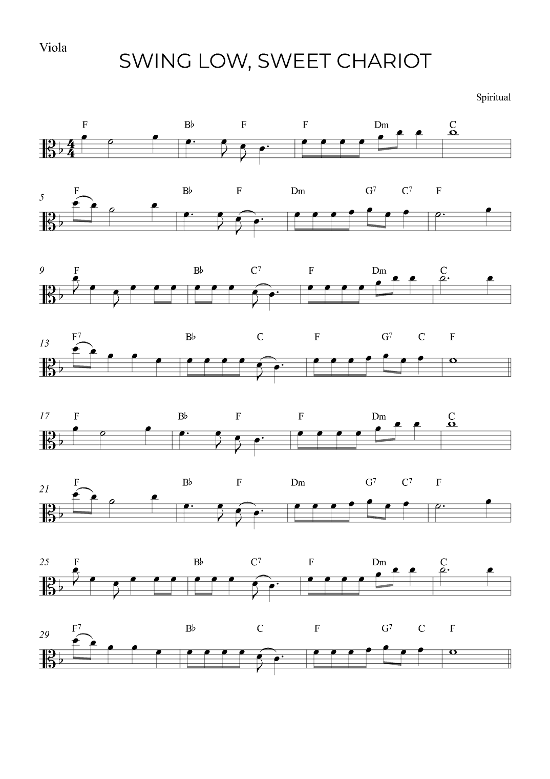 SWING LOW, SWEET CHARIOT (arr. Alex Nunes Rodrigues)
