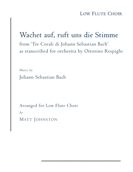 Tre Corali Per Organo Trascrizione Per Orchestra (arr. Matt Johnston)