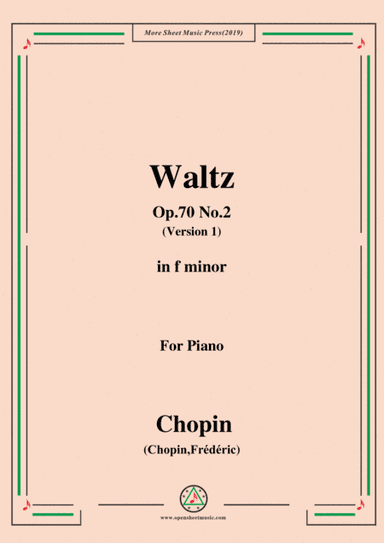 Chopin-Waltz Op.70 No.2 in f minor,for Piano (arr. MSM)