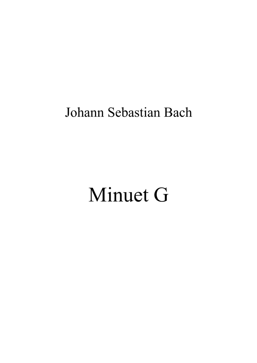 Johann Sebastian Bach - Minuet G (arr. Patrizia Luraschi)