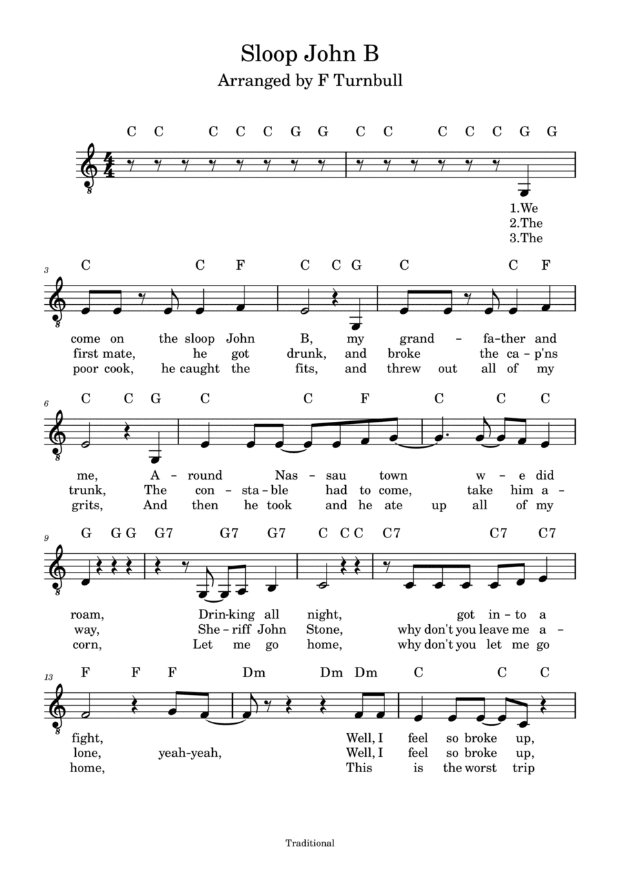 Sloop John B (arr. F Turnbull)