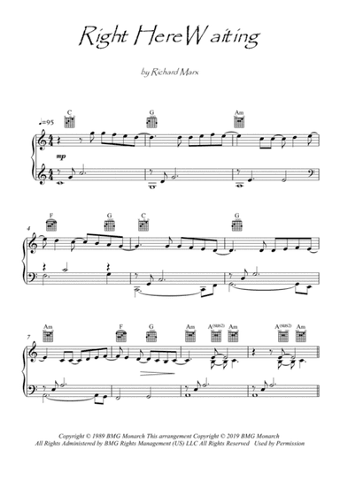 Right Here Waiting (arr. PianoSheetNow)