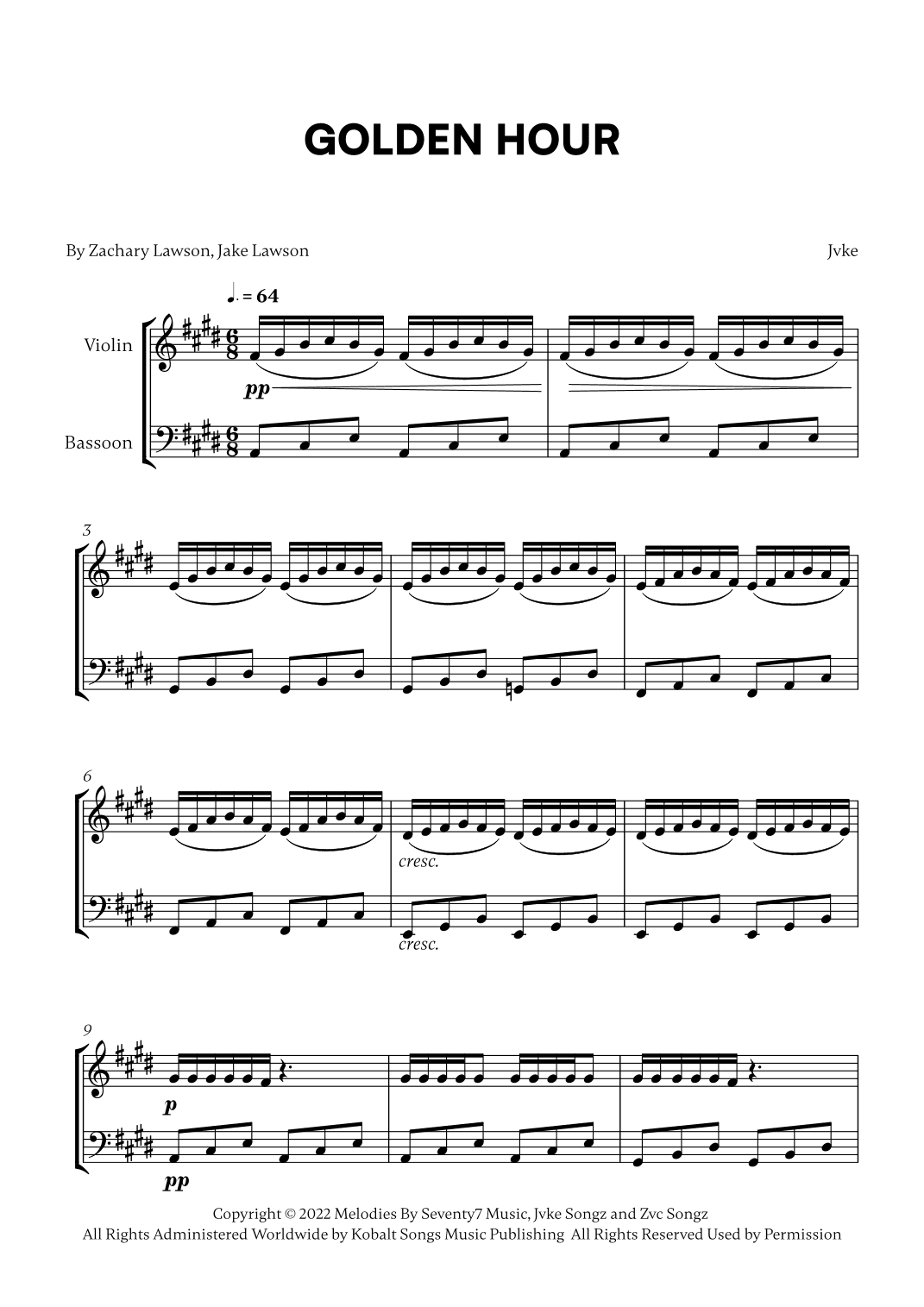 Golden Hour (arr. Cadenza Editions)