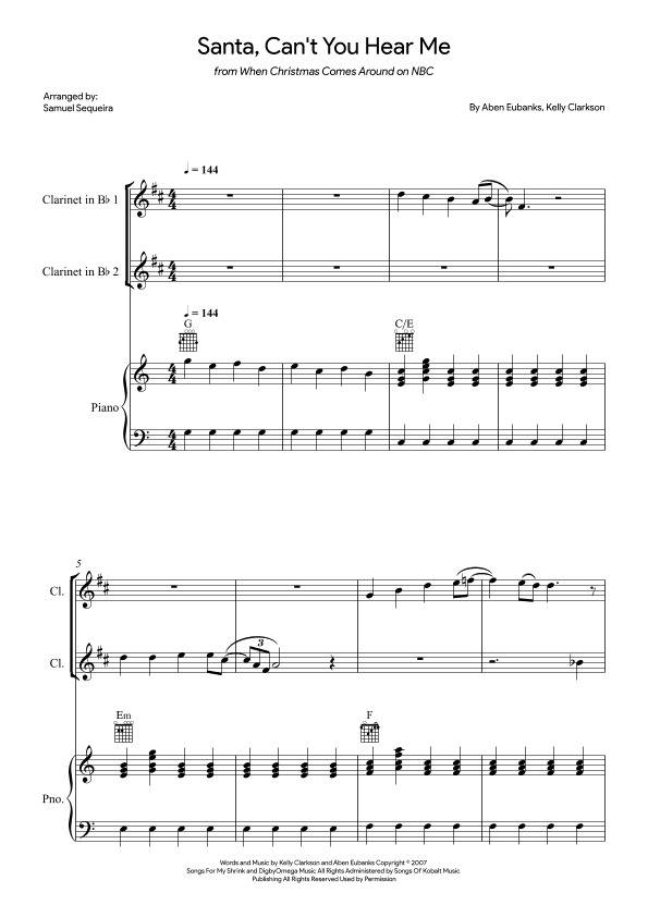 Santa Can't You Hear Me (arr. Samuel Sequeira)