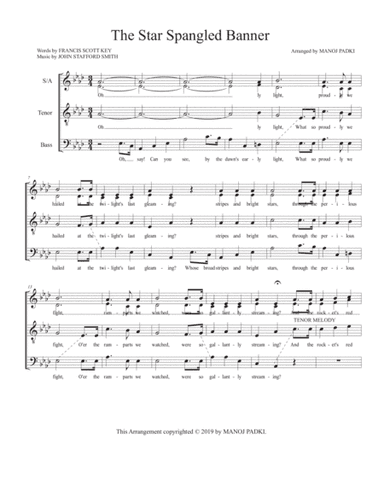 Star Spangled Banner (arr. Manoj Padki)