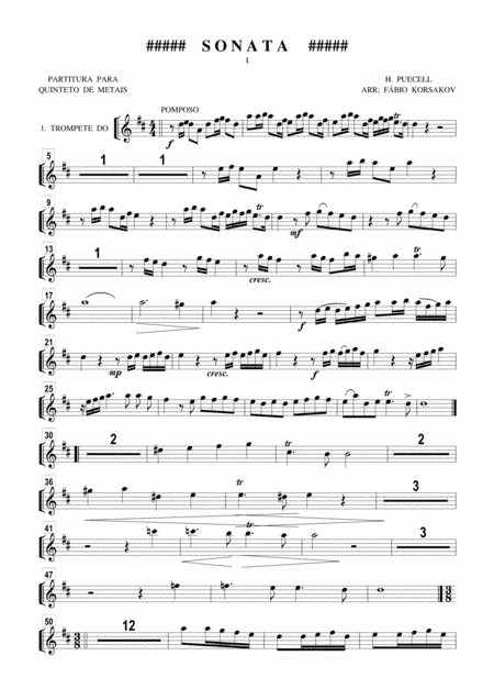 Sonata - Purcell, H. - BRASS QUINTET (arr. FABIO KORSAKOV)