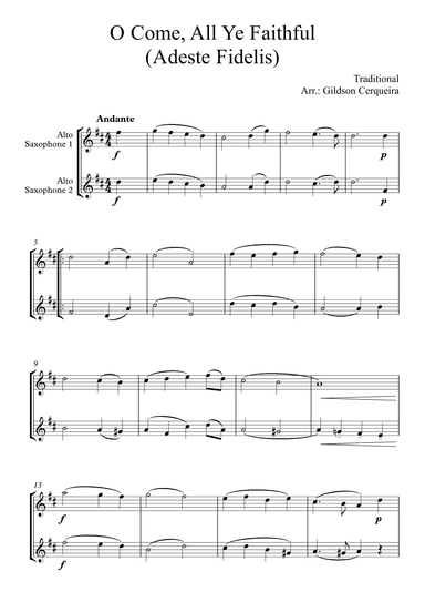 O Come, All Ye Faithful (Adeste Fidelis) (arr. Gildson Cerqueira)