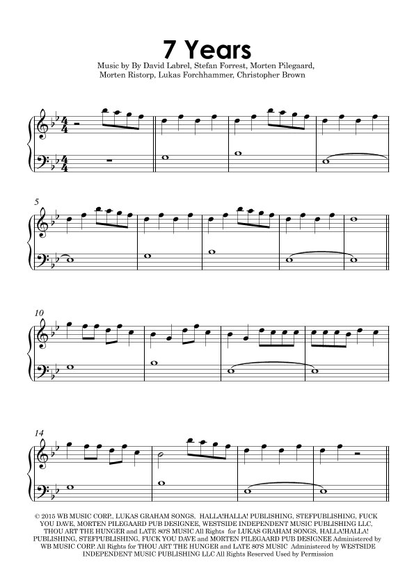 7 Years (arr. Gabriel Melo)