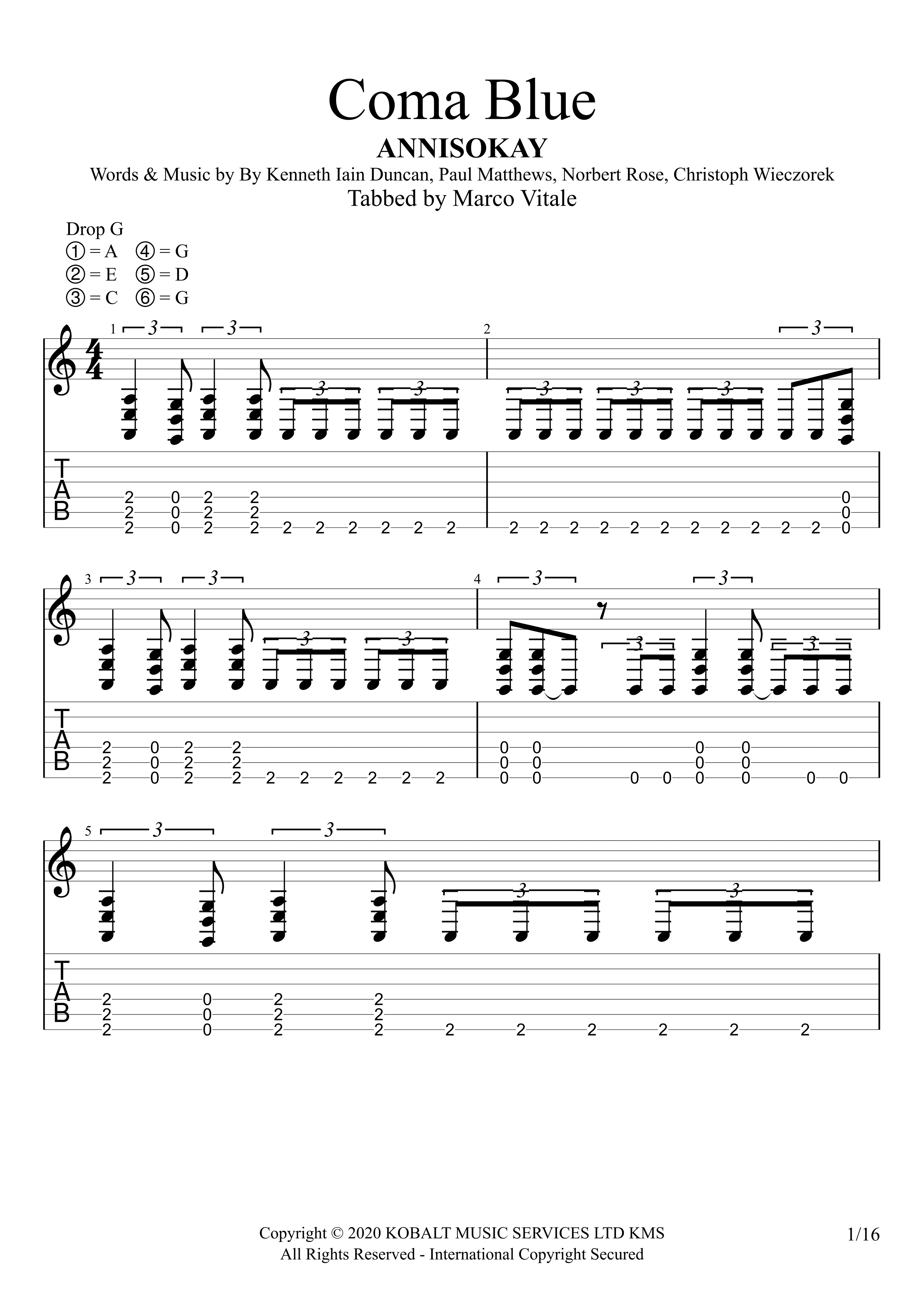 Coma Blue (arr. Marco Vitale)