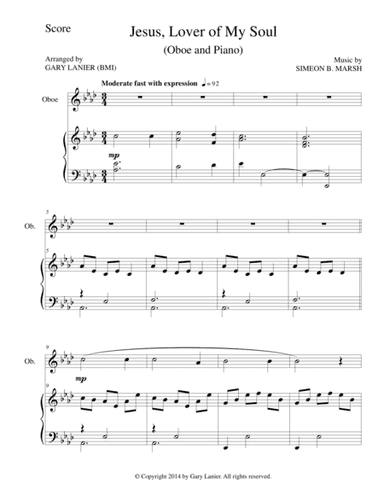 JESUS, LOVER OF MY SOUL (Oboe/Piano and Oboe Part (arr. Gary Lanier)