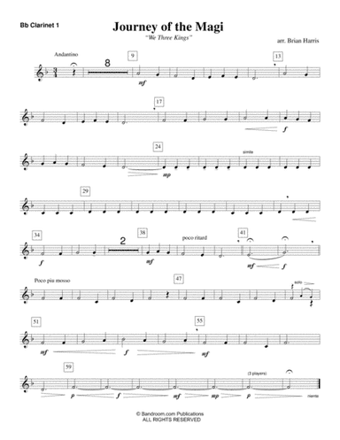 JOURNEY OF THE MAGI ("We Three Kings") - young concert band, easy - score, parts & license to copy) (arr. Brian Harris)