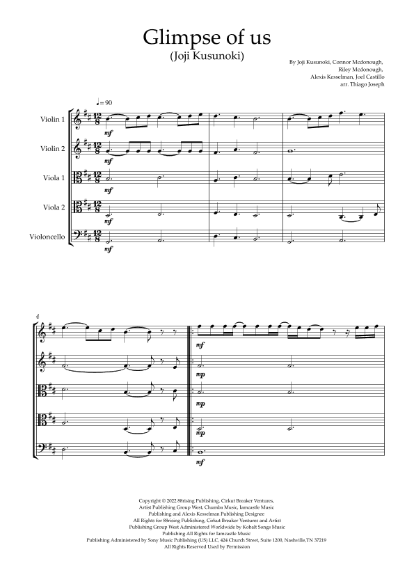 Glimpse Of Us (arr. Thiago Joseph)
