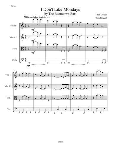 I Don't Like Mondays (arr. Tom Strauch)