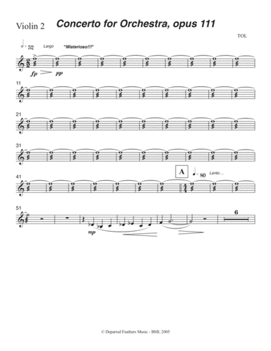 Concerto for Orchestra, opus 111 (2005) Violin 2 part