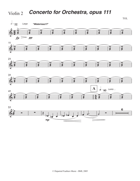 Concerto for Orchestra, opus 111 (2005) Violin 2 part