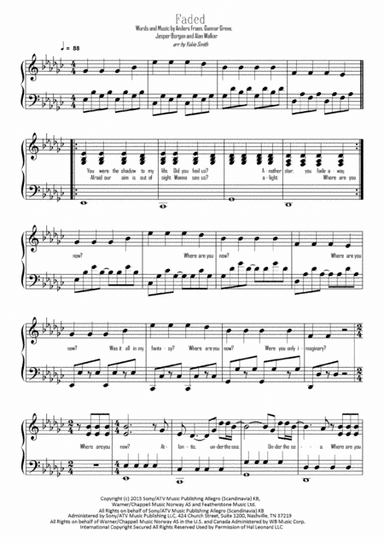 Faded (arr. Yukie Smith)