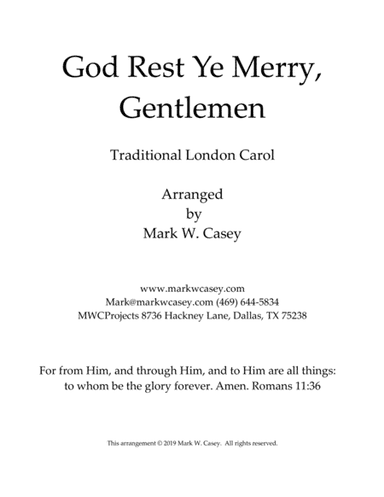 God Rest Ye Merry Gentlemen (arr. Mark W. Casey)