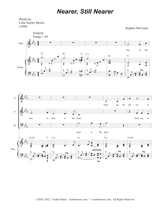 Nearer, Still Nearer (Vocal Trio - (SAB)