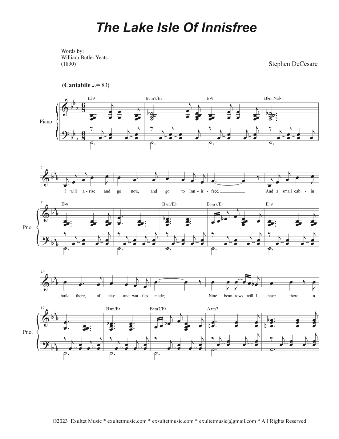 The Lake Isle Of Innisfree (Vocal solo)