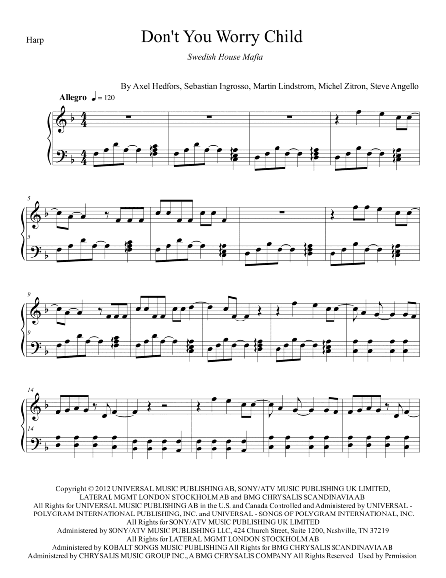 Don't You Worry Child (arr. Kim Kirkman)