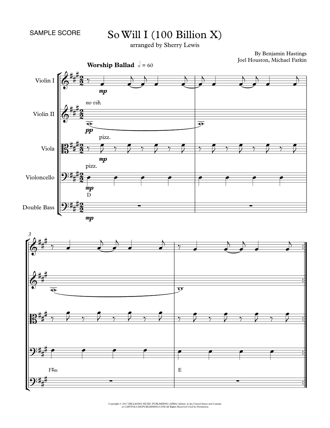 So Will I (100 Billion X) (arr. Sherry Lewis)