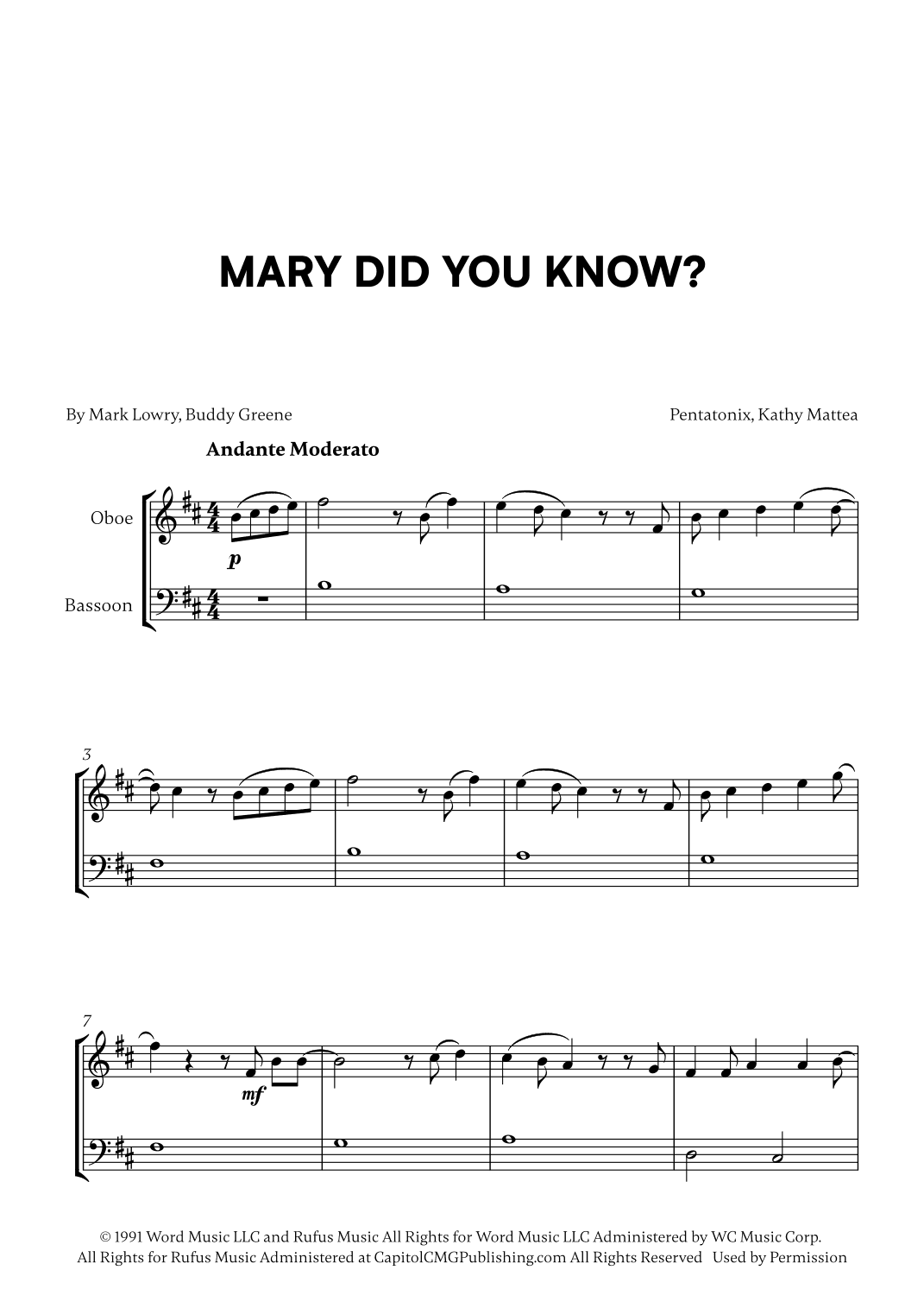 Mary, Did You Know? (arr. Cadenza Editions)