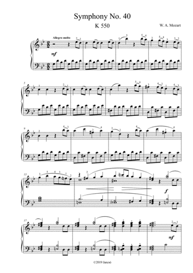 Symphony No. 40 (arr. Thomas Jancso)
