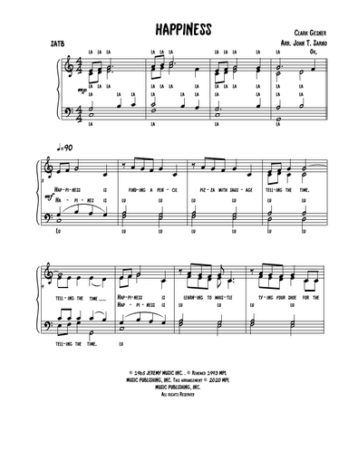 HAPPINESS (arr. John T Sarno)