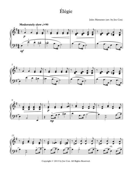 Élégie (arr. Joe Cox)