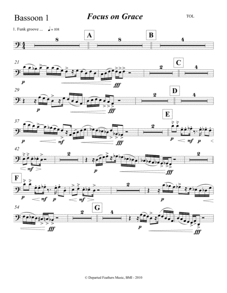 Focus on Grace ... A concerto for jazz saxophone and orchestra (2010) Bassoon 1