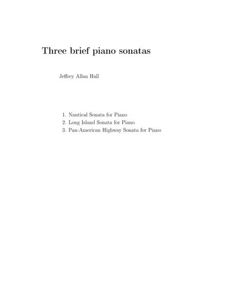 Three Brief Piano Sonatas
